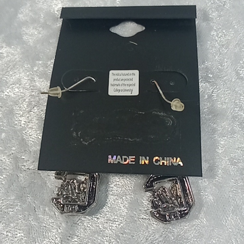 South Carolina Gamecocks Silver Beaded Earrings - Picture 3 of 3